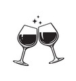 two glasses wine cheers with wineglasses vector image