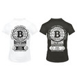vintage bitcoin crypto currency prints template vector image vector image
