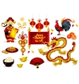 chinese new year greeting poster design vector image