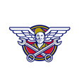 crew chief crossed wrench army wings icon vector image