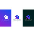 real estate arrow negative space logo design vector image vector image