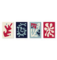 set of 4 matisse inspired hygge colors wall art vector image vector image