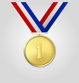 3d realistic gold award medal with color vector image