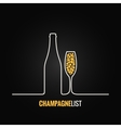 champagne glass bottle menu background vector image vector image