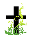 easter cross and grass vector image