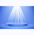 empty illuminated room with round platform vector image vector image