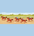 hippodrome competitions cartoon horse racing vector image
