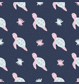 seamless childish pattern with cute turtles vector image