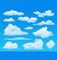 clouds in sky fluffy cloudy cartoon background vector image
