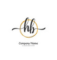 h b hb initial handwriting and signature logo vector image