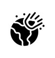 comet earth collision icon vector image vector image
