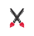 paintbrush cross logo design vector image vector image