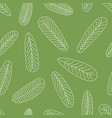 seamless leaves pattern hand drawn on green vector image vector image