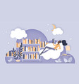 cloud library online education woman training vector image vector image