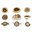 donuts set in cartoon flat style vector image vector image