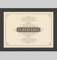 vintage ornament greeting card calligraphic ornate vector image