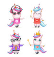 happy girl unicorn isolated 3d cute cartoon vector image vector image
