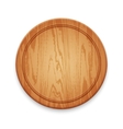 wooden round cutting board on white background vector image