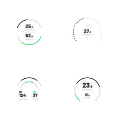 Set with collection indicator template Royalty Free Vector