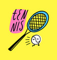 tennis sports racquet and ball equipment flat vector image vector image