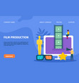 watching online video film movie landing page 3d vector image