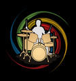 drum player graphic vector image vector image