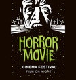 poster for horror movie festival scary cinema vector image