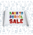 back to school sale curved banner vector image