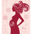 pregnant woman in flowers vector image