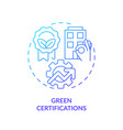 2d gradient green certifications line icon concept vector image vector image