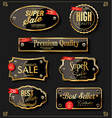 retro vintage golden badges and labels collection vector image