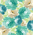 seamless floral pattern with blue roses vector image