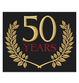 50 years anniversary and golden laurel wreath vector image