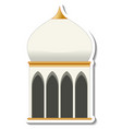 a sticker template with mosque building isolated vector image vector image