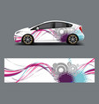 car decal wrap design with wave element graphic vector image vector image