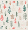 christmas tree seamless pattern repeat tile vector image vector image