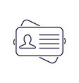 id card line icon identification pictogram vector image vector image