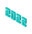 mint 2022 numbers isometric object vector image
