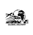 transport truck emblems on white background vector image vector image