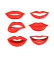 collection red lips vector image