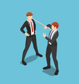 isometric liar businessman with long nose vector image