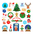 collection of christmas stickers vector image