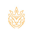 line face tiger with crown logo design graphic vector image