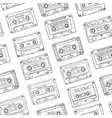 seamless pattern plastic cassette audio tape vector image