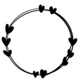 hand drawn heart wreath ink vector image