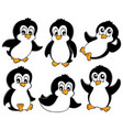 cute penguins collection 1 vector image