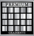 silver gradient backgrounds set vector image vector image