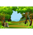 Green forest scene background Royalty Free Vector Image