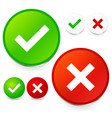 checkmark and cross set correct wrong test vector image