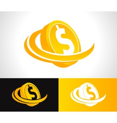 Dollar Coin Logo Icon Royalty Free Vector Image